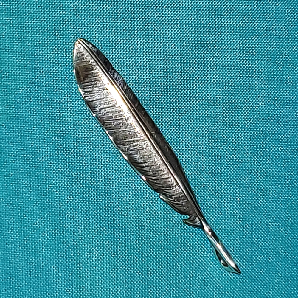 Retired NEW James Avery Sterling Silver Feather Pendant